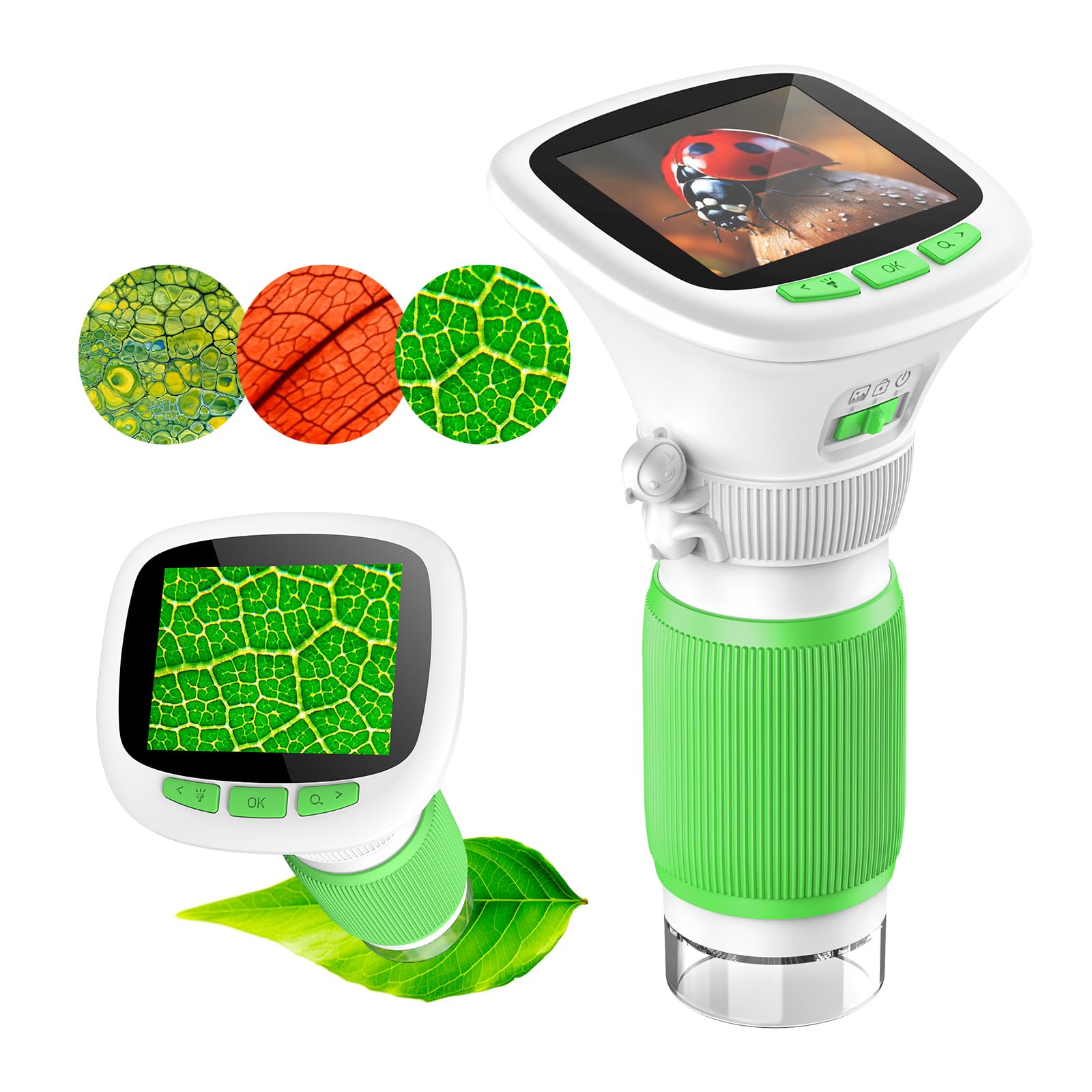 AUKCLAX 1000X Recordable Kids Microscope 200W Photo & Video mini